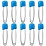 Fako Bijoux® - 10 Veiligheidsspelden Met Beschermkap - Katoenen Luier Speld - Baby Veiligheidsspeld - Speld - Baby Safety Pins - 54mm - Blauw - 10 Stuks