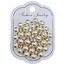 Fako Bijoux® - Broche - Bloem - Parel Strass - 46x46mm - Goudkleurig