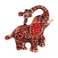 Fako Bijoux® - Broche - Olifant - Kristal - 36x33mm - Rood
