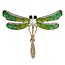 Fako Bijoux® - Broche - Libelle Met Parel - 69x54mm - Groen