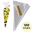 Fako Bijoux® - 100x Cellofaan Puntzakken 37x18cm - Puntzak Doorzichtig - Traktatie Zak - Snoepzak - Inclusief Sluitstrips - 18x37cm - 100 Stuks