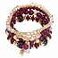 Fako Bijoux® - Armband Set - Boho - Bohemian - Obelisk - Donkerrood