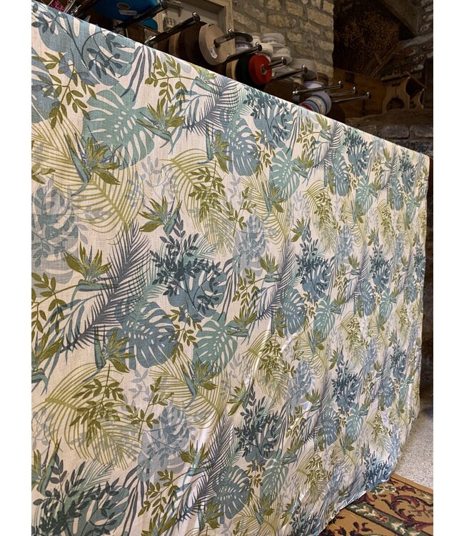 Le grenier du lin Tissu"Jungle bleue"