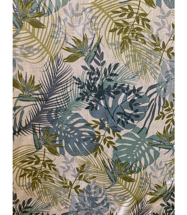 Le grenier du lin Fabric "Jungle blue"
