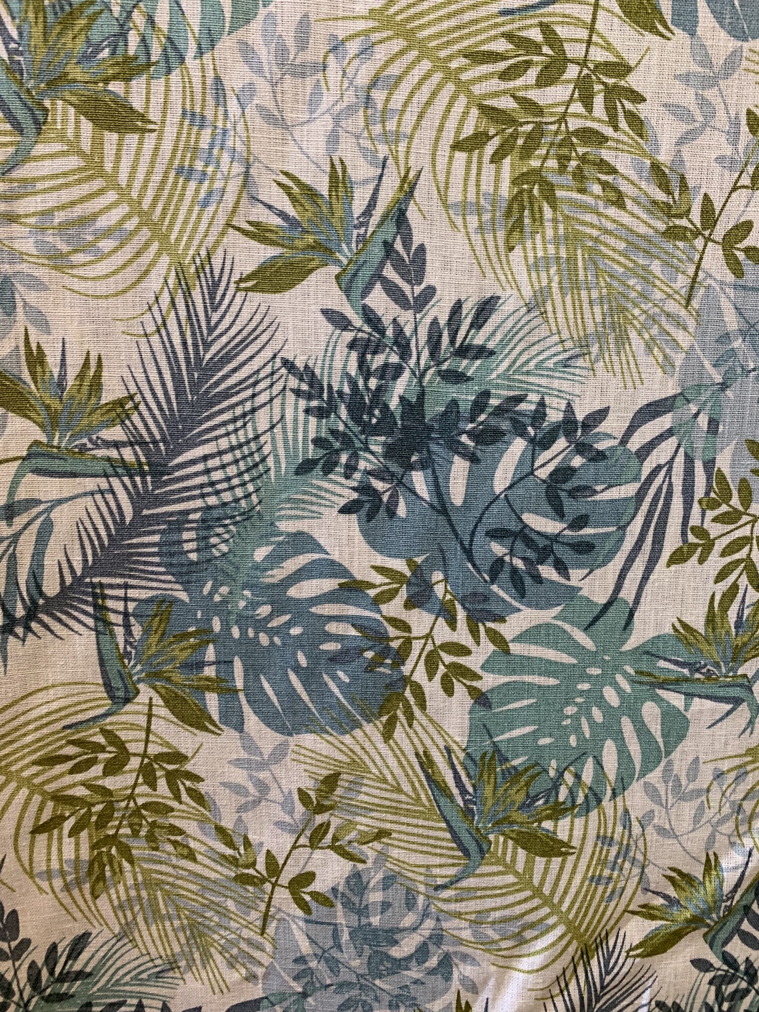 Le grenier du lin Tissu"Jungle bleue"