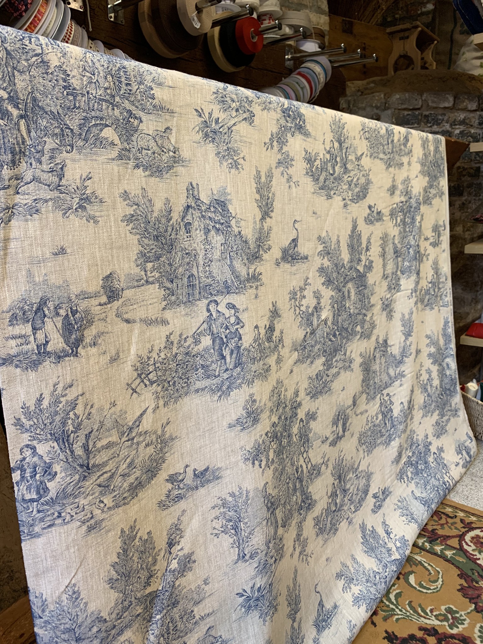 Le grenier du lin Tissu "Toile de Jouy"