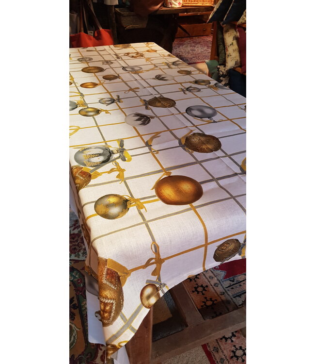 Le grenier du lin nappe boules de Noël