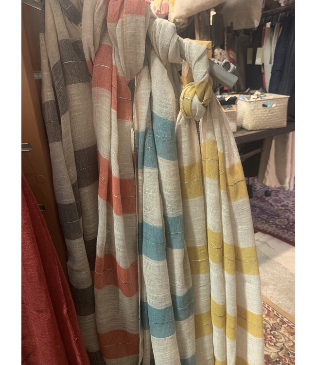 Le grenier du lin Striped scarf