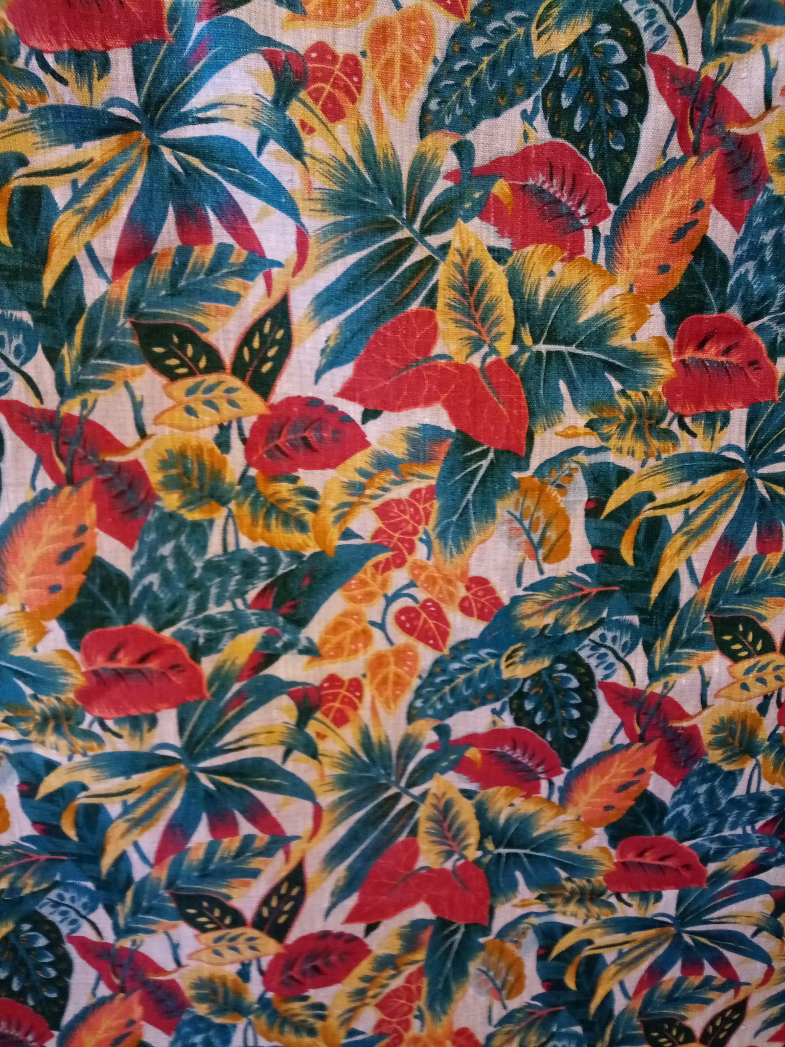Coloured foliage fabric