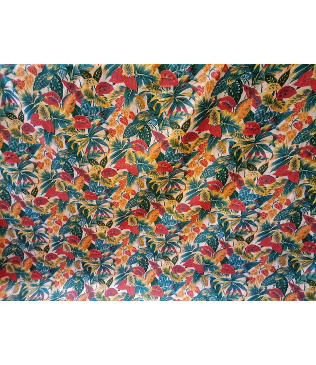 Coloured foliage fabric