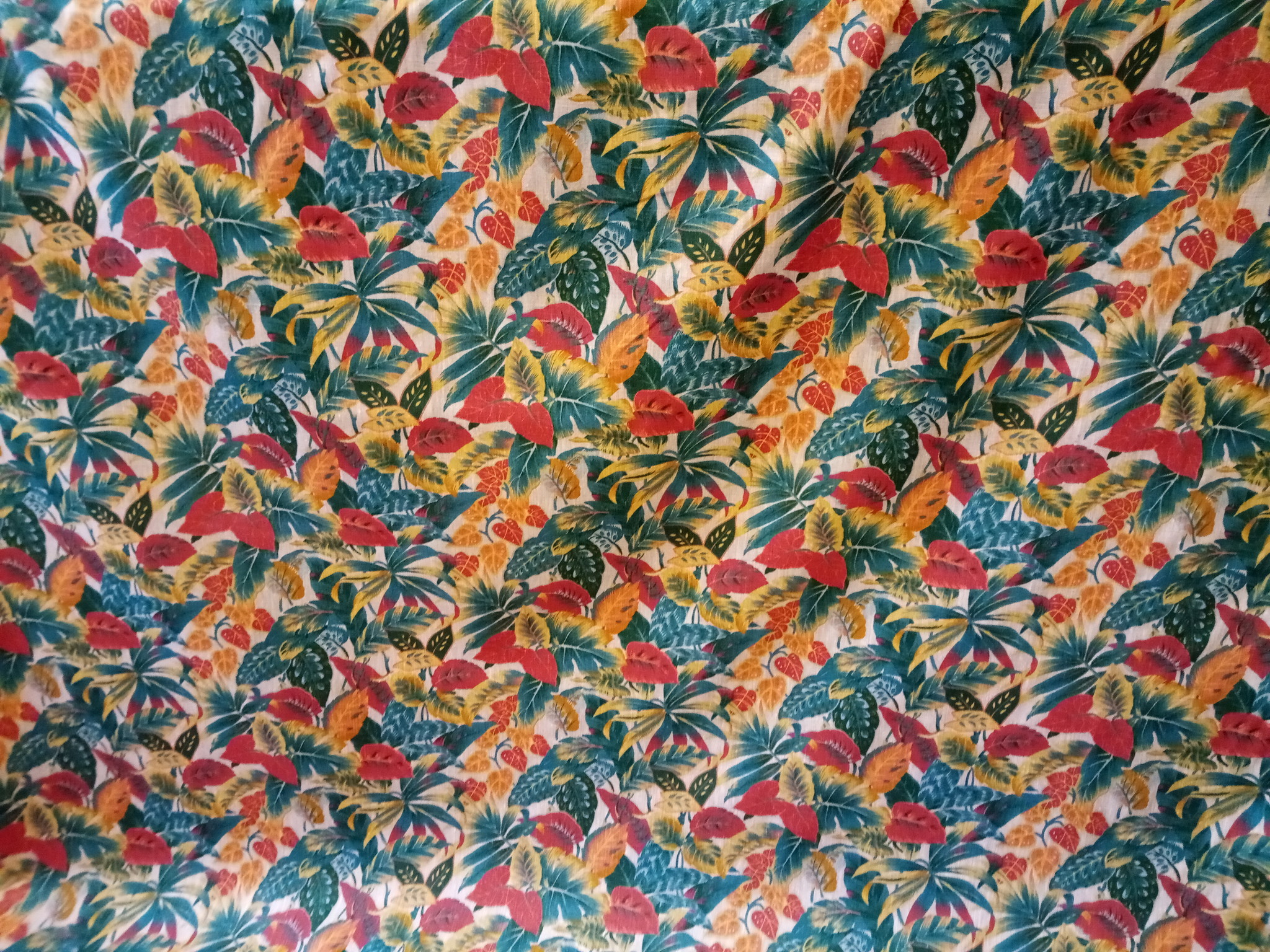 Coloured foliage fabric