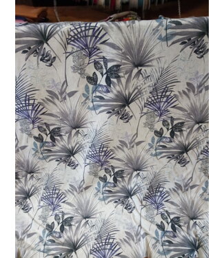 tissu  en lin " palmier violet "