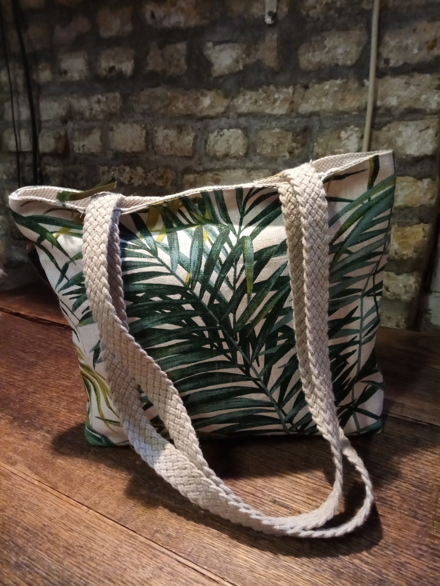 Le grenier du lin sac " feuille de palmier "