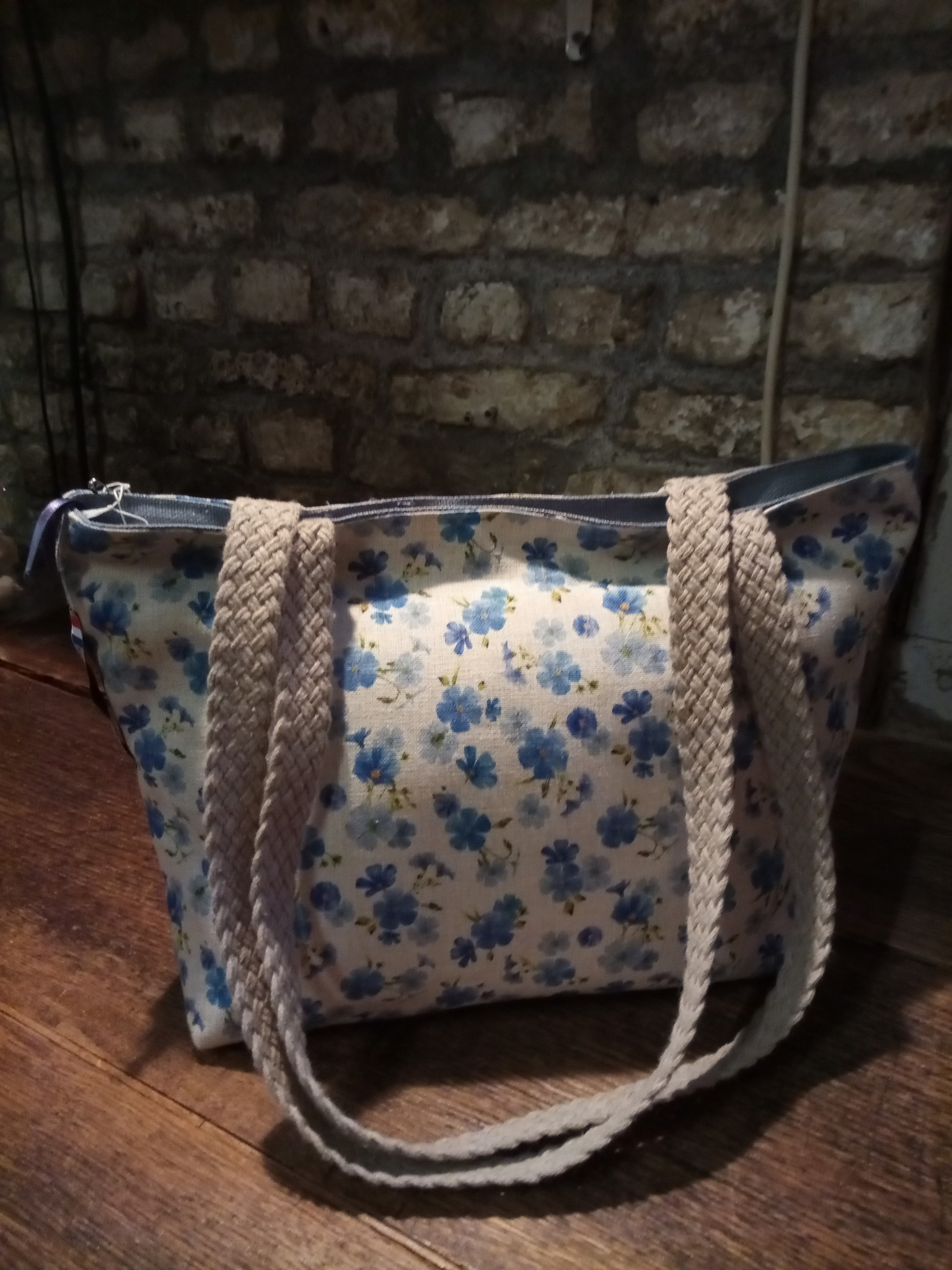 Le grenier du lin Handbag in linen " fleur de lin "