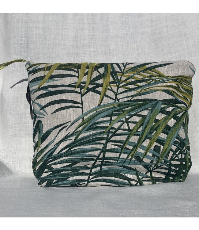 Le grenier du lin "Palm leaf" toilet bag