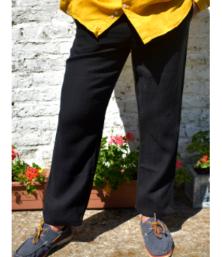 Le grenier du lin Pantalon en lin homme Van – Noir