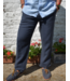Le grenier du lin Pantalon homme en lin 100% Van bleu marine – Coupe droite, confection européenne