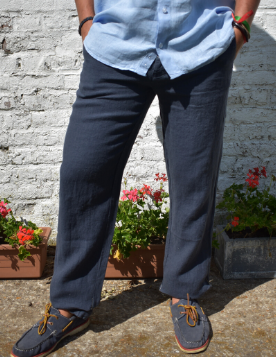 Le grenier du lin Navy blue linen trousers