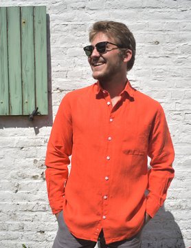 Le grenier du lin Long-sleeved citrus linen shirt