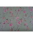 Roze bloemen op groene achtergrond" stof