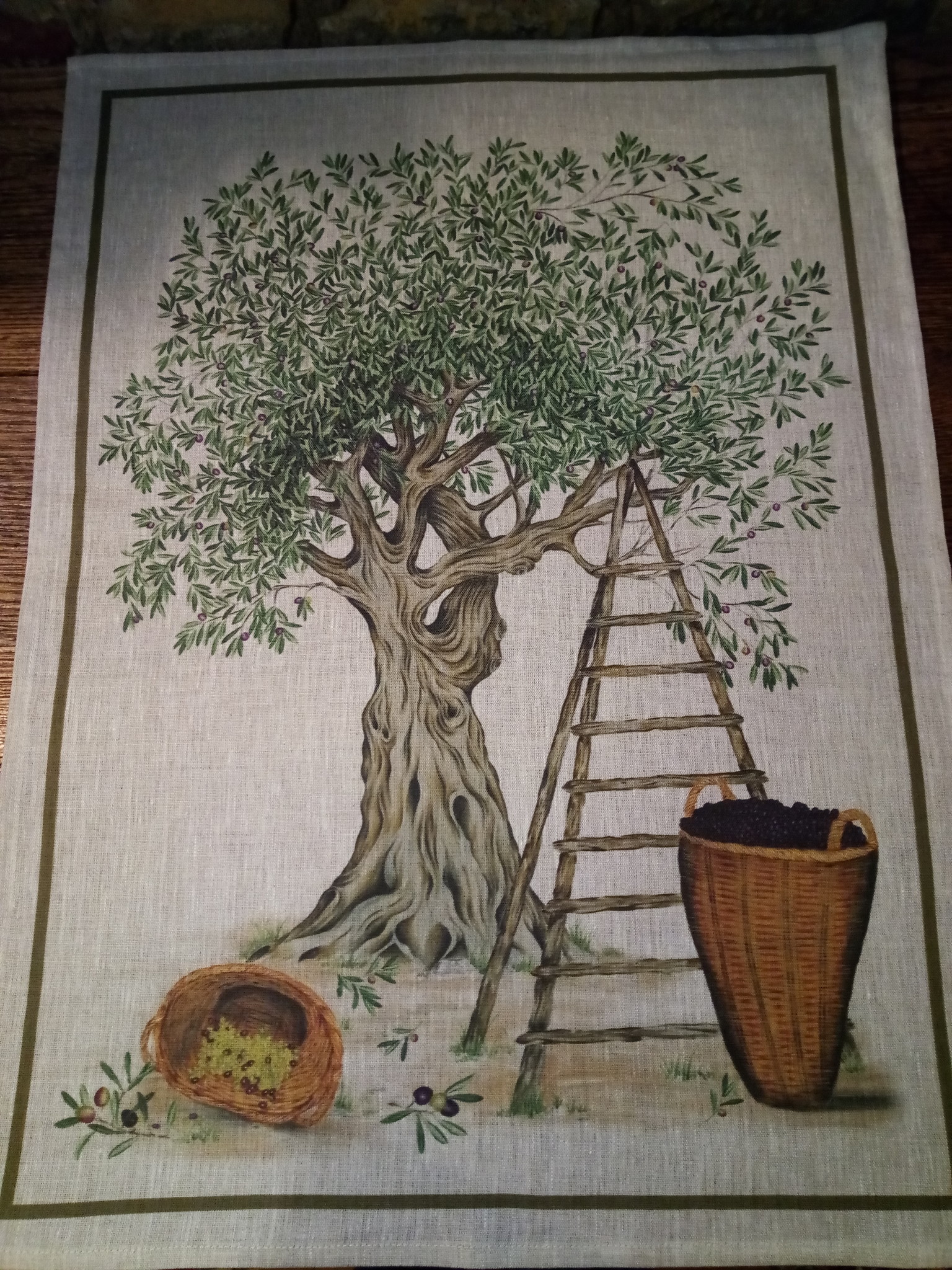 tea towel "olive tree Le Grenier du Lin