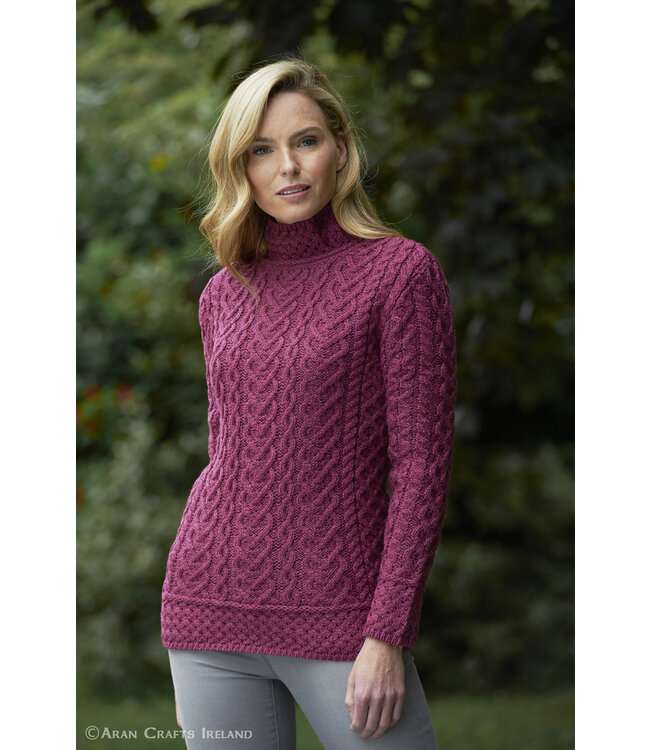 aran craft "THE HEARTS  / C4767" Irish high neck jumper