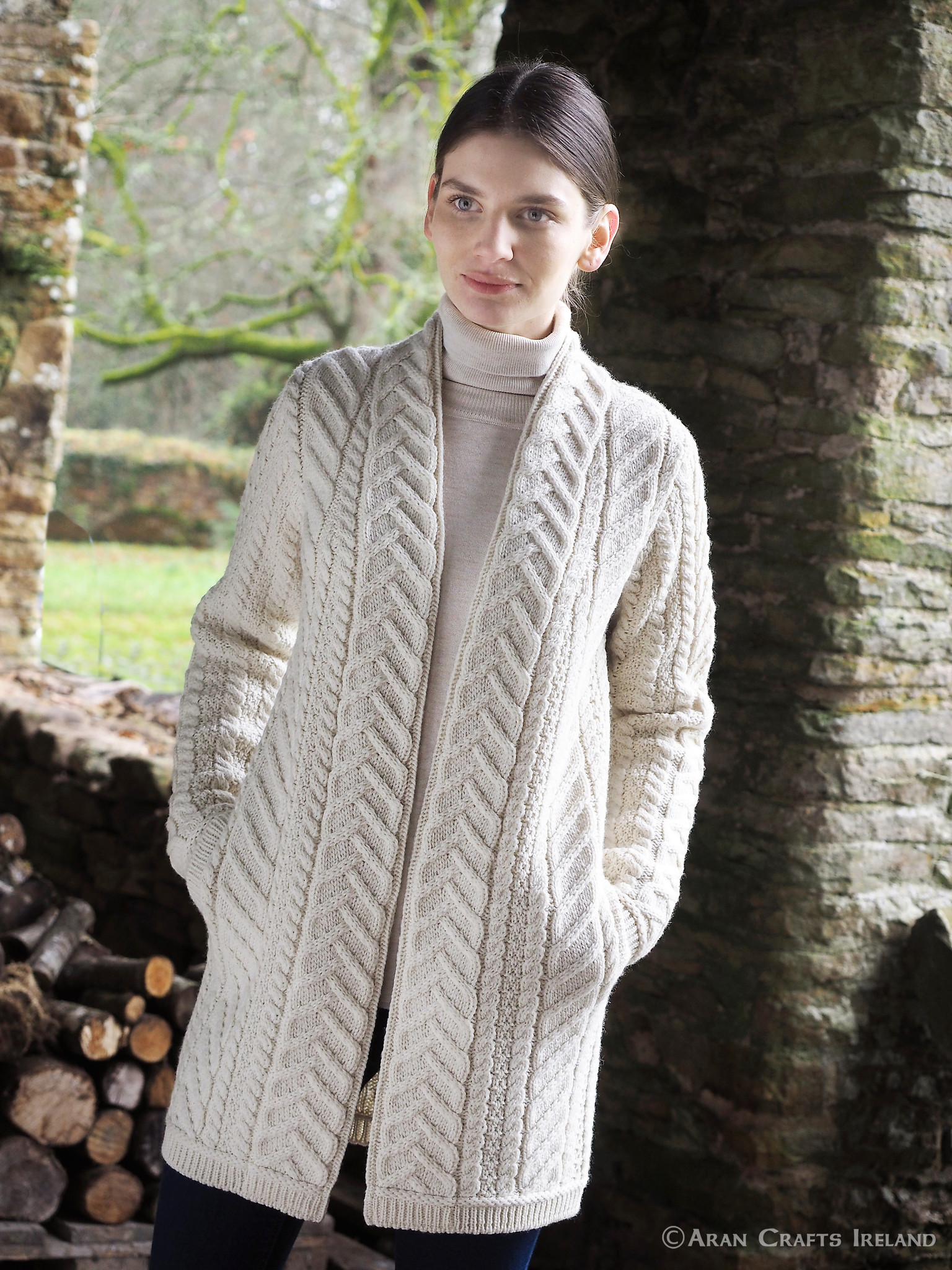 aran craft Bandage cardigan X4693