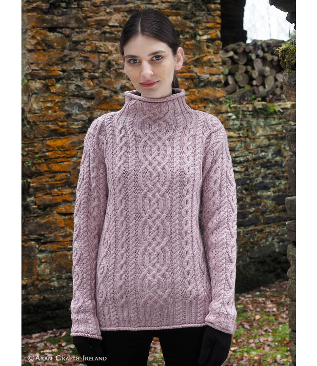 aran craft "KLYMORE  / CR4690" Ierse trui met opstaande kraag