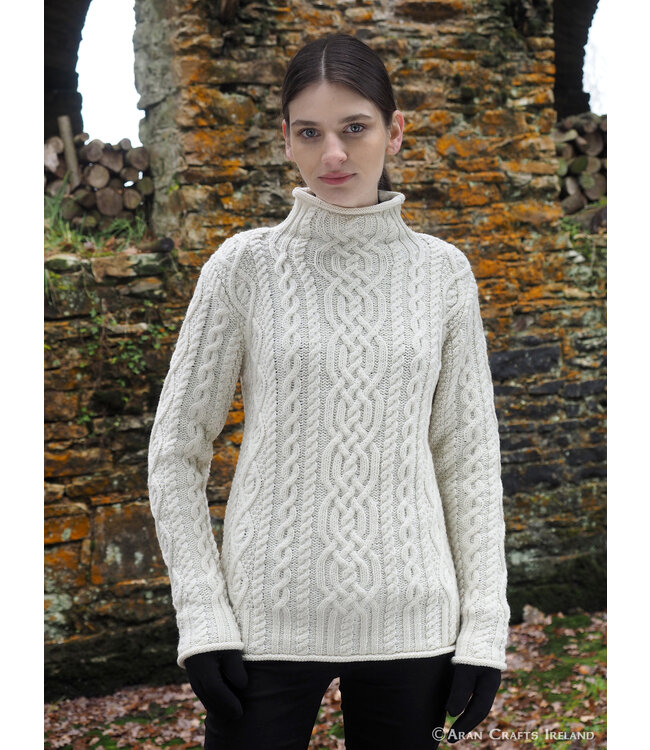 aran craft "KLYMORE  / CR4690" Ierse trui met opstaande kraag