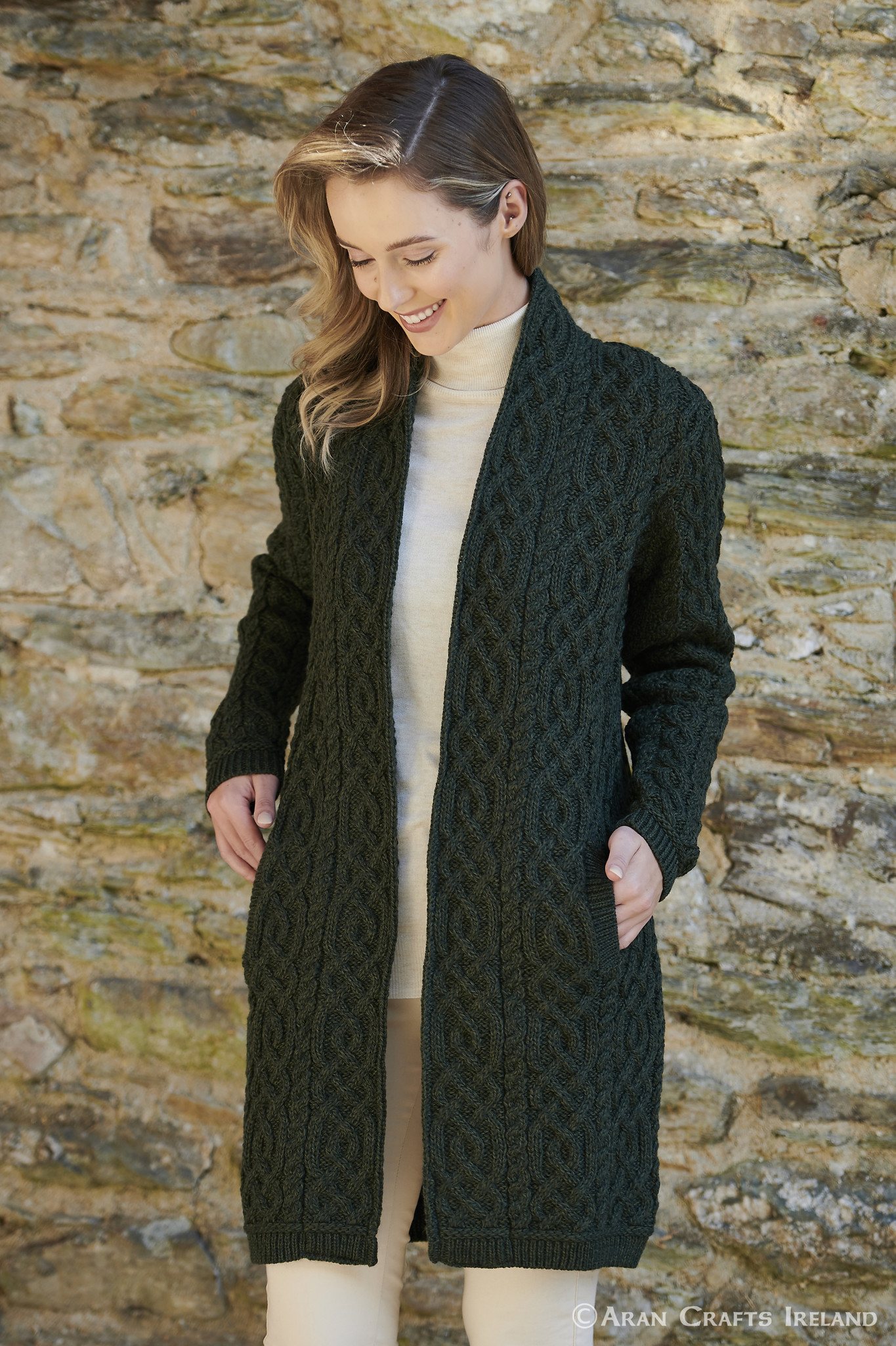 aran craft Long waistcoat clare X4901