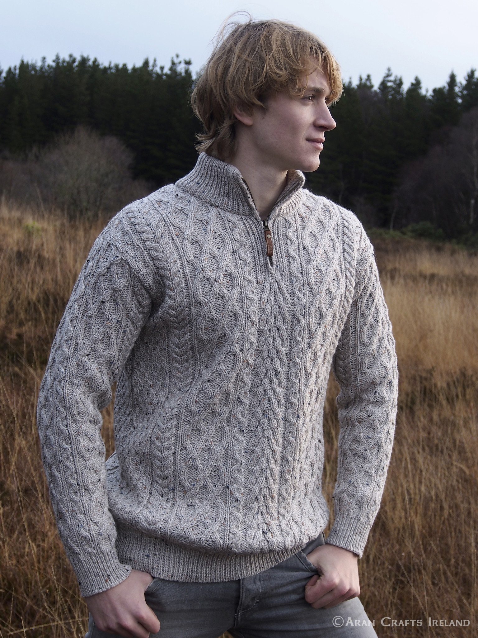 aran craft Donegal Truck Neck Sweater X4295