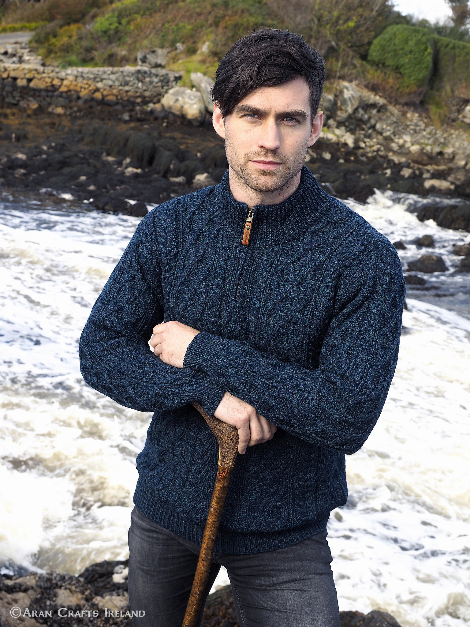 aran craft Donegal Truck Neck Sweater X4295