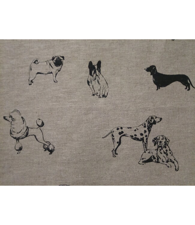 Tissu  en lin chiens