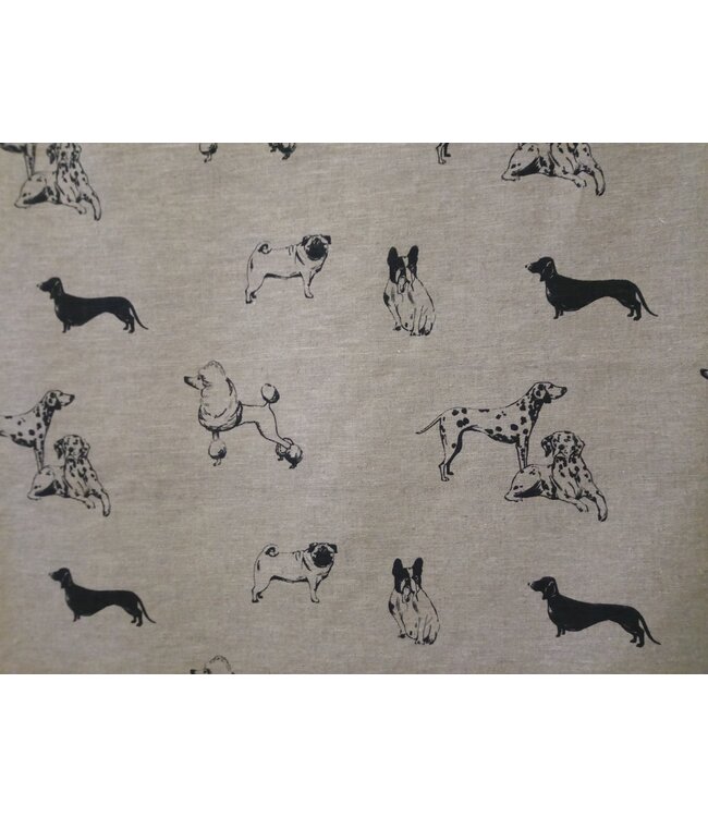 Tissu  en lin chiens