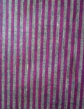 Purple striped linen fabric