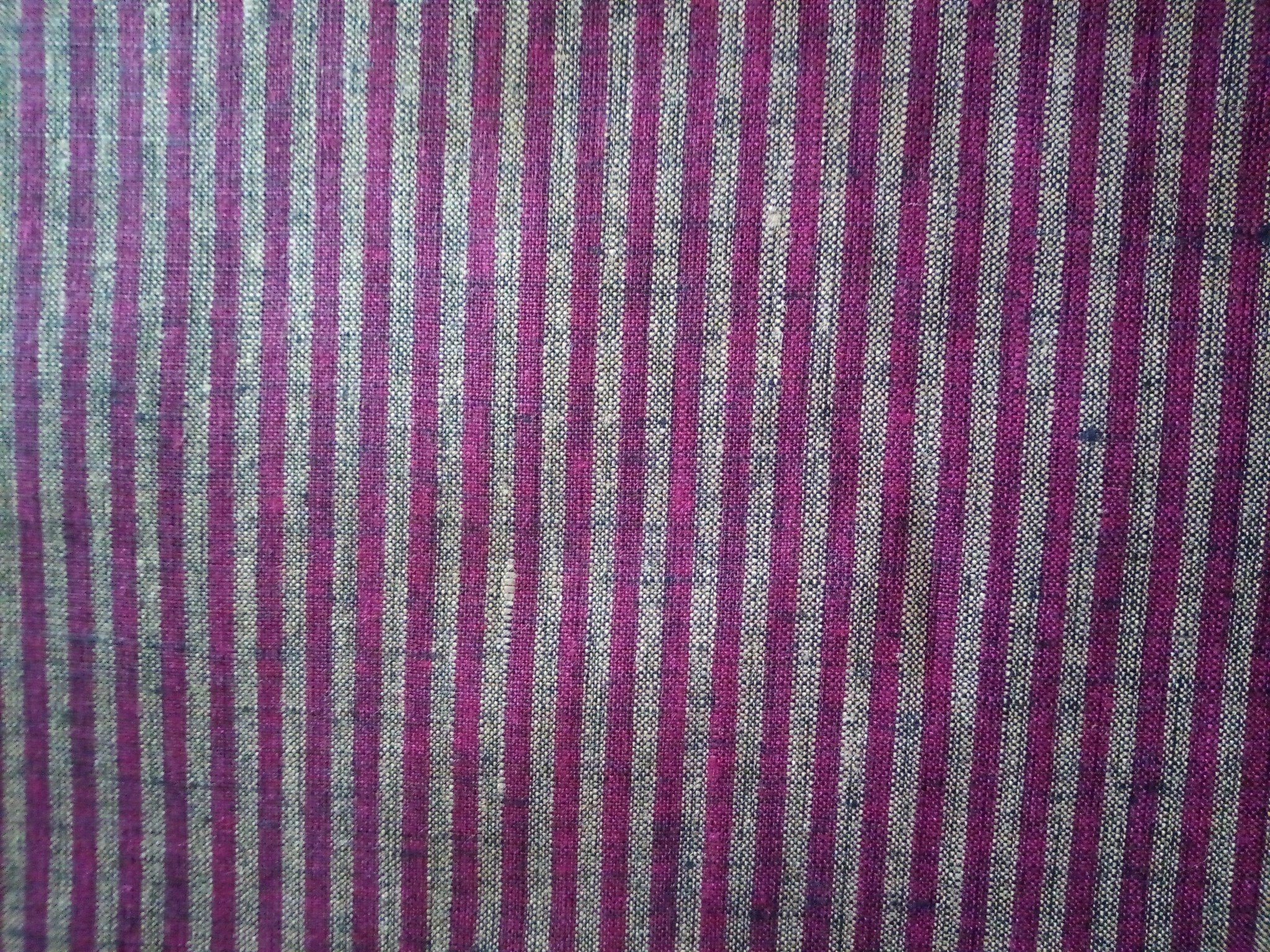 Purple striped linen fabric