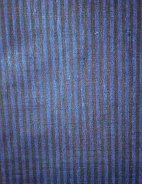 Striped linen fabric in blue and black