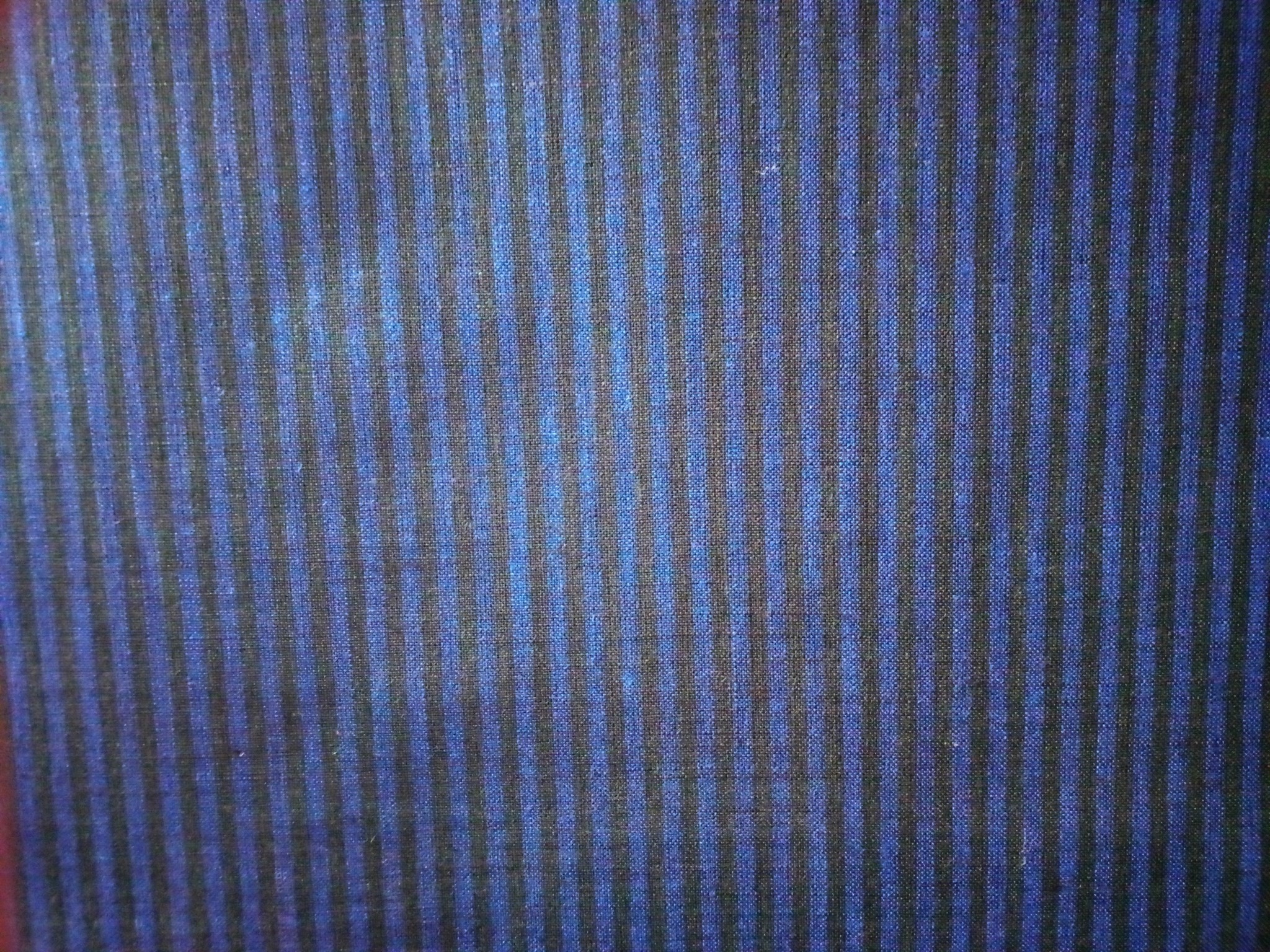 Striped linen fabric in blue and black