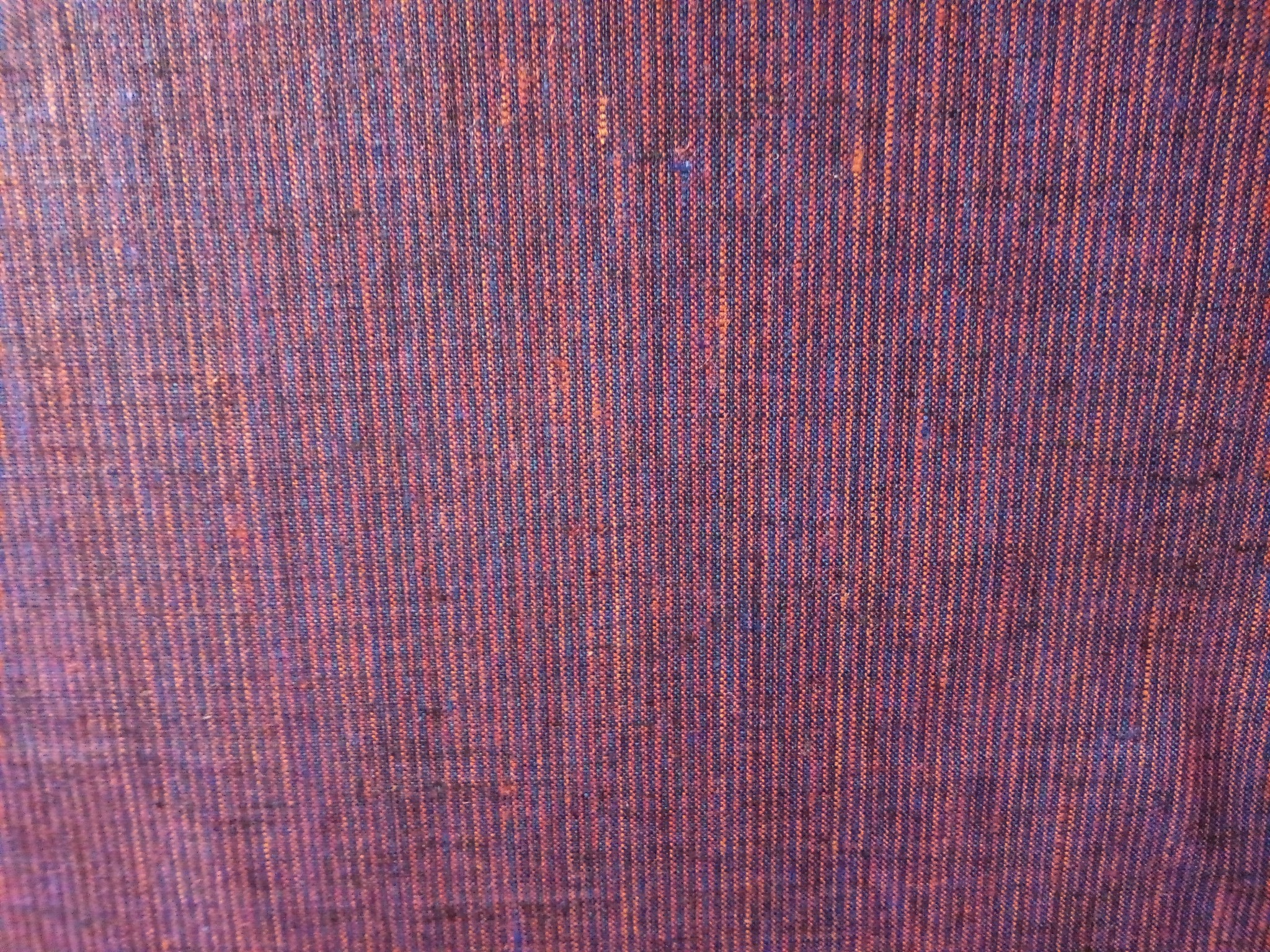 Tissu rayé  en lin rouge et bleu