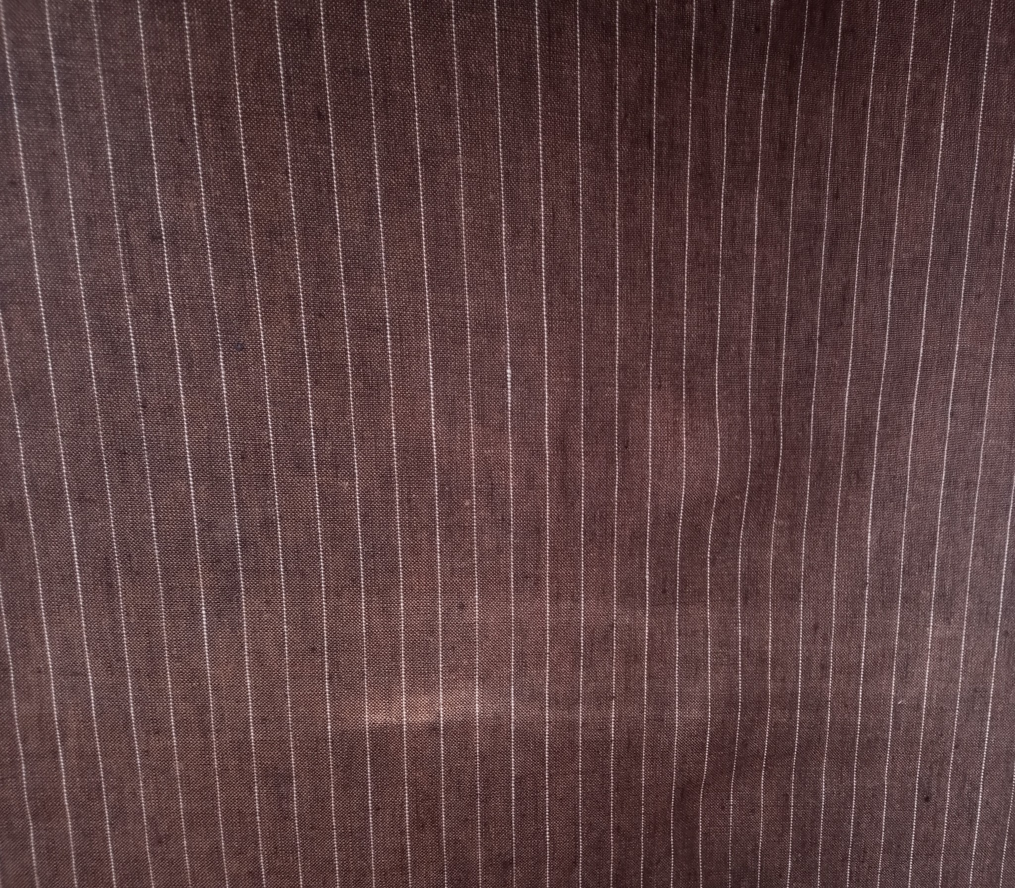 Brown striped white  clothing fabric