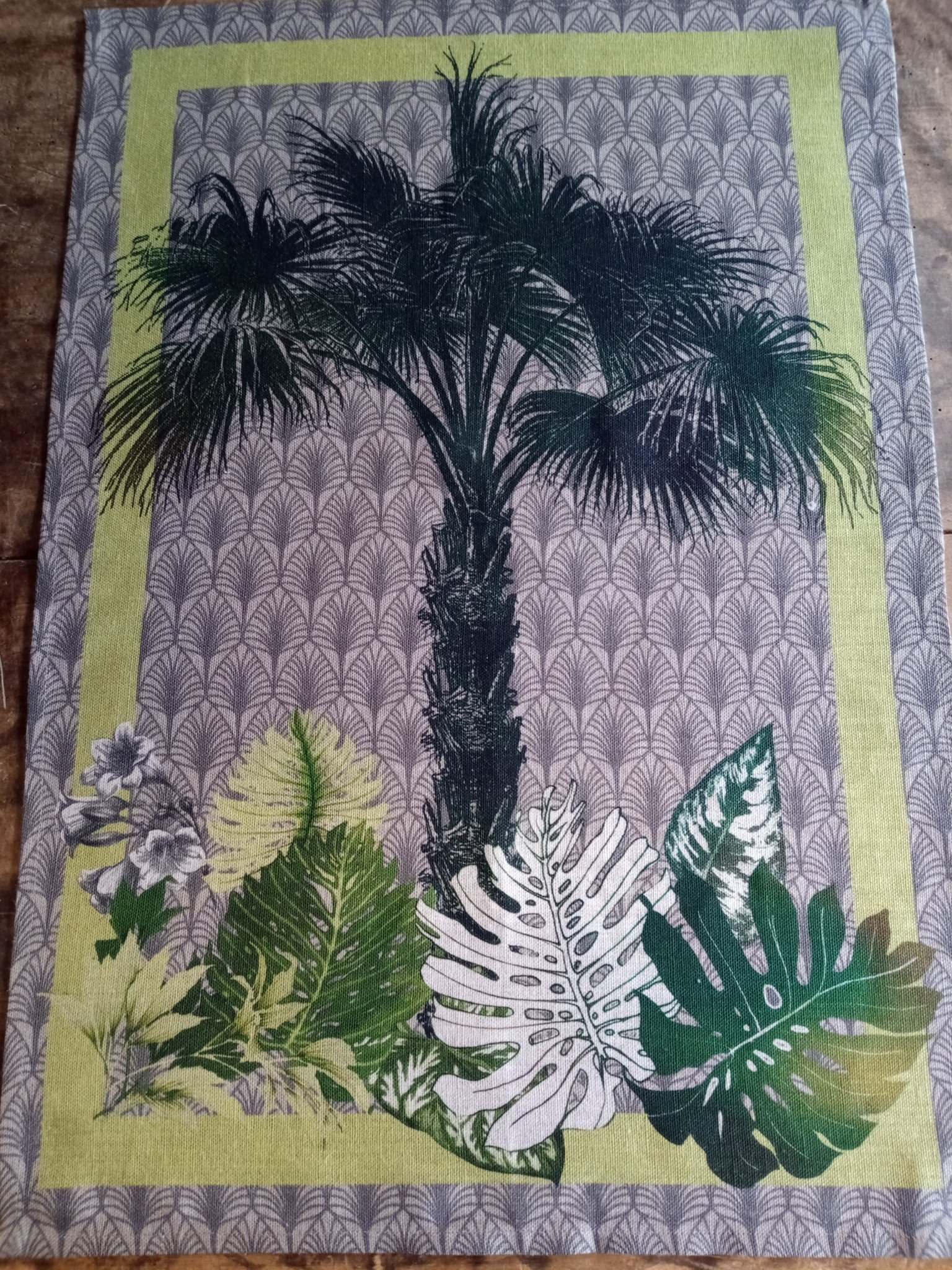 Palm tree" tea towel