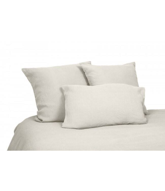 haomy Housse de couette en lin ivoire