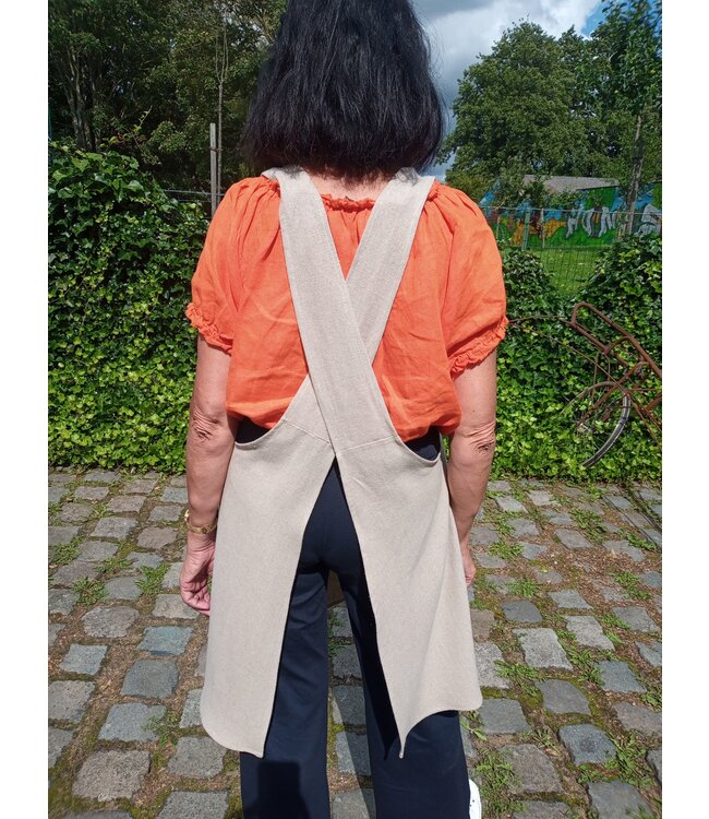 Le grenier du lin Japanese apron in natural linen