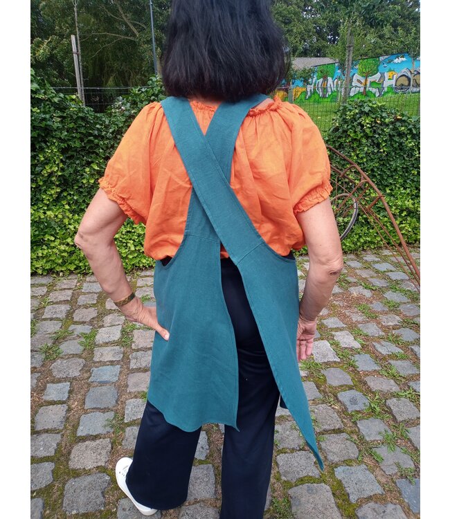 Le grenier du lin Japans schort in groen linnen