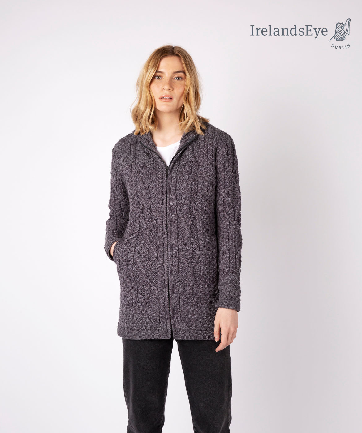 Irelandseye Irish wool long jacket hazel A912