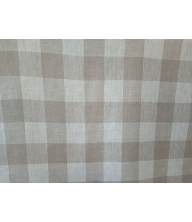 Natural and off-white check fabric