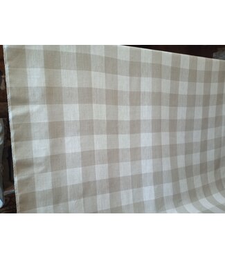 Tissu a carreaux naturel et blanc cassé