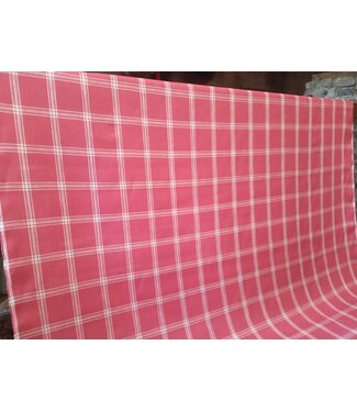 Tissu lin grands carreaux rouge