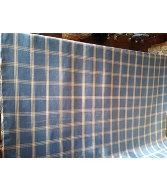Linen fabric in large blue and natural checks
