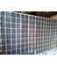 Linen fabric in large blue and natural checks
